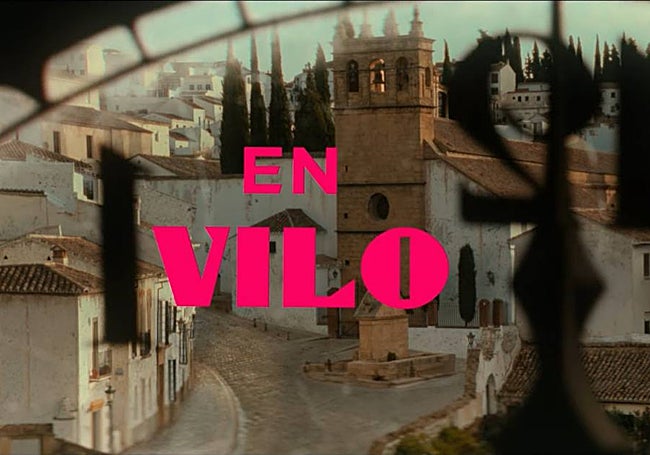 La fuente de los Ocho Caños de Ronda, vista a través de la esfera de un reloj en la serie.